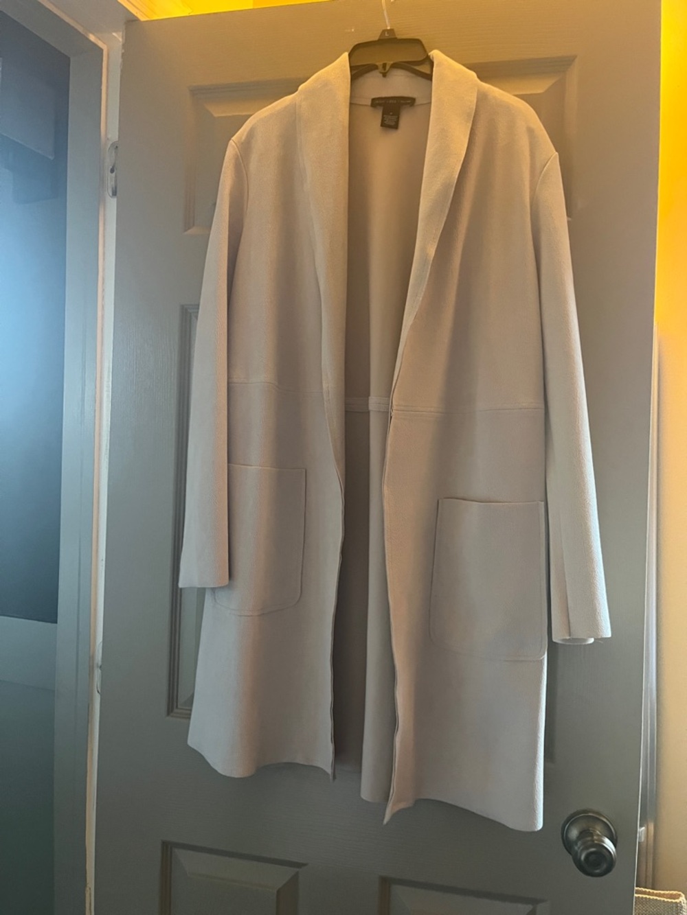 Light Gray Open-Front Women's Coatigan